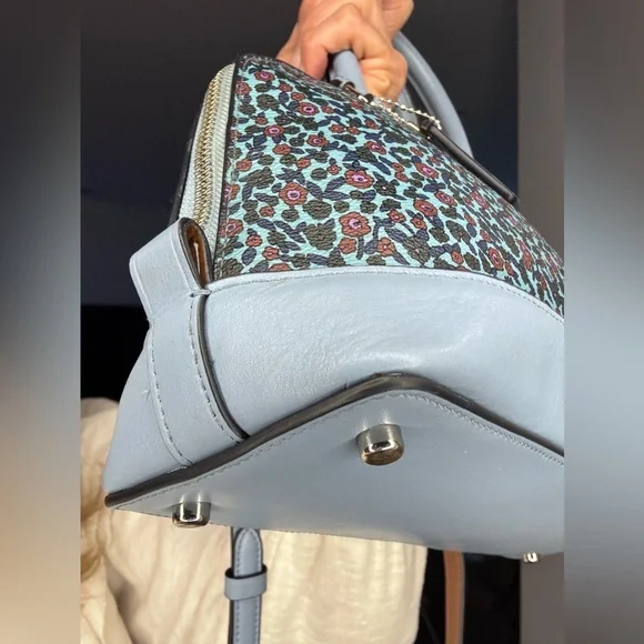 Coach Mini Sierra Dome Satchel Blue Floral - Picture 14 of 17